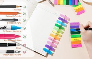 Customized color PET index label adhesive tag, waterproof arrow page number tag, self-adhesive high gloss index sticker for <b>book</b> - Product Image 3