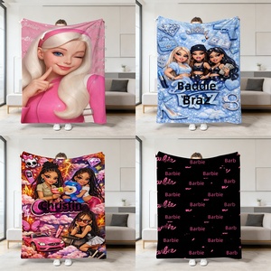 Vente en gros transfrontalière <span class=keywords><strong>de</strong></span> couvertures en flanelle pour poupées, imprimées numériquement, anti-acariens, style américain, toutes saisons, pour <span class=keywords><strong>lit</strong></span>, canapé et sieste - Product Image 2