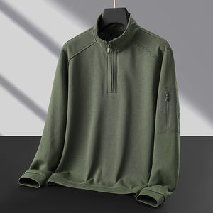 Suéter de cuello alto con logotipo personalizado para hombre, nuevo suéter de otoño e invierno con forro polar para ocio, engrosamiento - Product Image 4