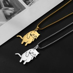 Collar con Colgante <span class=keywords><strong>de</strong></span> Acero Inoxidable <span class=keywords><strong>de</strong></span> Moda, Collar con Colgante <span class=keywords><strong>de</strong></span> Gato Pequeño y Lindo Personalizado para <span class=keywords><strong>Mujer</strong></span>, Regalo - Product Image 2