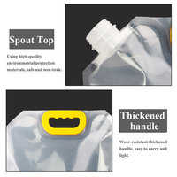 Sacs en plastique transparents à bec verseur avec poignée, qualité alimentaire, haute barrière, pour eau, bière, soupe, 5L 10L