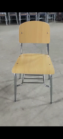 Chaise de formation OK-2069 avec dossier en PP brillant, assise rembourrée, pieds chromés et structure en contreplaqué pour salle de classe, amphithéâtre, conférence.