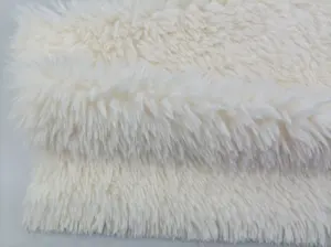 Tissu en fausse fourrure de chien de couleur unie, solide et pur, pour manteau, couverture, tapis et couverture