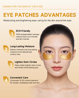 Patchs de gel pour les yeux en or 24 carats OEM, masque pour les yeux en cristal de collagène, anti-rides, raffermissant, soin de la peau, marque privée