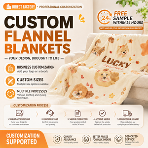 Manta de Franela Personalizada con Impresión OEM, Manta Extra Grande de Alta Calidad 100% Poliéster, Cálida y Suave, con Tu Diseño - Product Image 6