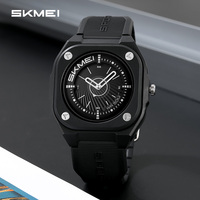 SKMEI 2329 Sport en plein air hommes montre à Quartz Style Simple bracelet en Silicone étanche cadran carré décontracté mâle montre-bracelet