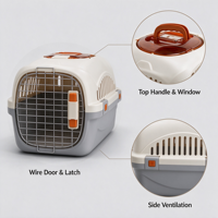 Cage de transport portable pour animaux de compagnie, compatible avion, pour voyage et voiture, style spatial, pour chiens et chats