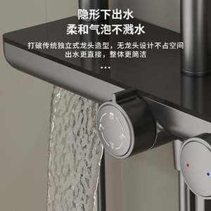 Jboyurn Shower Set Rectangle Top <b>Spray</b> Wall <b>Mounted</b> Four Function Bathroom - Product Image 4