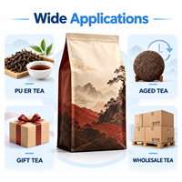 Sachet de thé Pu'er en aluminium personnalisé à huit soudures latérales pour la vente au détail et en gros