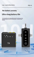 Nuovo Microfono Lavalier Wireless F22, Sistema Uno-a-Due con Riduzione Intelligente del Rumore, Omnidirezionale 100Hz-20kHz per Streaming Live su Telefono