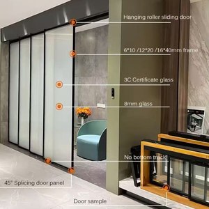 Tiêu Chuẩn Châu Âu Phổ Biến Trượt Cửa Kính Hiện Đại Kính Tự Động Cửa Trượt Hệ Thống Cực Hẹp Nội Thất Cửa Trượt - Product Image 4