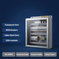 Caja de Distribución Eléctrica Transparente Gris Wanbo-207 con Puerta, Disyuntores MCB, Prensaestopas de Latón, Riel DIN, OEM Personalizado