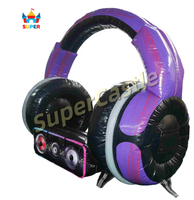 Nouvelle conception de tente gonflable en forme de DJ, thème plage, modèle casque et écouteurs, arche décorative pour scène