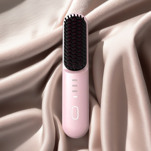 Brosse lissante sans fil portable 2-en-1, peigne à cheveux bouclant et lissant, mini peigne coiffant rechargeable par USB - Product Image 1