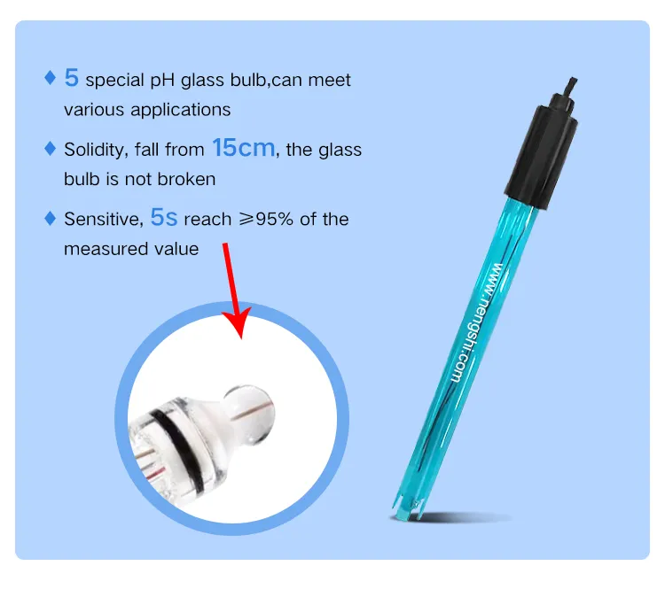 फैक्टरी बिक्री उच्च गुणवत्ता बीएनसी एनालॉग पीएच इलेक्ट्रोड लैब के लिए छोटा पीएच सेंसर जांच