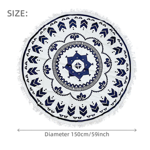 Telo Mare Rotondo in Microfibra Vellutata a Doppio Lato 200gsm, Anti-Sabbia, Turco, Sportivo, Compresso, Personalizzabile, per <span class=keywords><strong>Spiaggia</strong></span> e Esterni - Product Image 1