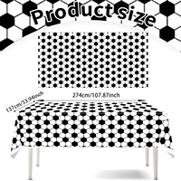 Ensemble de décoration sur le thème du football noir et blanc, cadeau de fête de célébration de match de football, nappe jetable imperméable
