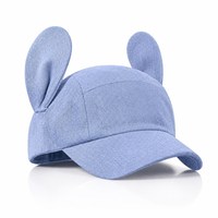 Gorra de béisbol de mezclilla con orejas de conejo 3D para mujer, parte superior suave con visera más profunda, estilo pico de pato, ideal para cabezas grandes, estiliza el rostro