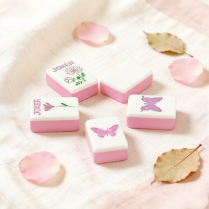 Juego de Mahjong de Lujo Secret Garden, Fichas de Mahjong Color Lavanda, Tablero de Gelatina de Dos Capas, Juego de Mahjong Americano, Regalo - Product Image 6