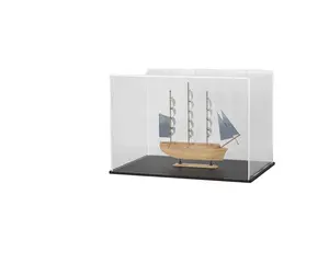 Matte Black Acrylic Display Case Cube Dustproof 10x5x5 Inch Showcase Lid Collectibles Jewelry-Simple Storage Box Bin