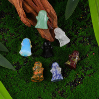 Petits fantômes sculptés à la main, ornements en forme de fantômes miniatures en cristal pour la décoration d'Halloween