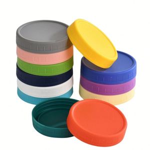 Wholesale Thickened Leakproof Canning Lids 70mm 86mm Colored <b>Plastic</b> <b>Mason</b> <b>Jar</b> Lids Wide Regular Mouth Storage Caps for Canning - Product Image 1