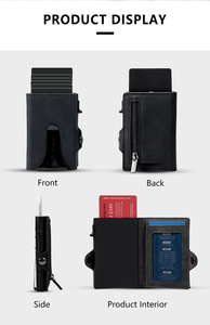 CASEKE NEW Quick Access Card <b>Holder</b> Aluminium RFID Safe <b>Wallet</b> Pop up Carteira Masculina Slim - Product Image 3