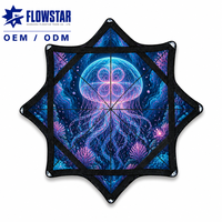 Bandana carré à séchage rapide avec logo personnalisé Flow Star pour impression UV réactive sur coton, pour festivals EDM, soirées, hommes et femmes