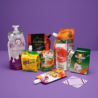 Sachet Doypack transparent jetable avec bec verseur, imprimé en gravure, résistant à l'humidité, pour liquides, 50ml-300ml