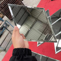 Mosaïque de miroir en forme d'hexagone et de losange, carrelage mural décoratif pour la décoration intérieure, carrelage en mosaïque