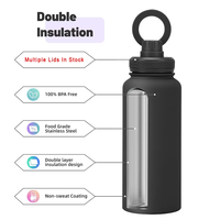 Bouteille isotherme sport en acier inoxydable magnétique avec logo personnalisé, écologique, isolation thermique 6-12 heures, grande capacité 32 oz