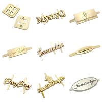 Etiquetas Metálicas Rectangulares para Bolsos, Placas de Metal con Nombre de Marca, Logotipo Metálico Dorado para Bolsos, Logotipo Personalizado