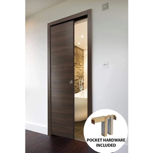 Portes en bois de poche coulissantes intérieures modernes de haute qualité excellente <span class=keywords><strong>isolation</strong></span> <span class=keywords><strong>phonique</strong></span> chinoise pour hôtels fibre de verre en bois massif - Product Image 2