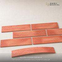 Revêtement mural en briques de terre cuite orange ultra-minces et flexibles, fabriquées au four, pour l'extérieur et l'intérieur, usine OEM pour revêtement de façade