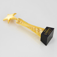 Trophée de l'artisanat de réalisation de cadeau d'affaires avec logo personnalisé Trophée métallique étoile de cristal haut de gamme