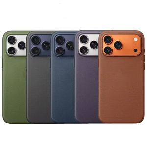 เคสโทรศัพท์มือถือแม่เหล็ก Original TechWoven สำหรับ iPhone 17 16 Pro Max แบรนด์ดีไซเนอร์ ผ้าลินินเนื้อสัมผัสพิเศษ ปุ่มแม่เหล็ก Ai ฝาหลัง - Product Image 1