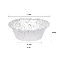 Fabricants de conteneurs en papier d'aluminium argent 83mm 80ml Pots jetables pleine grandeur 3oz 3 pouces Conteneurs en aluminium