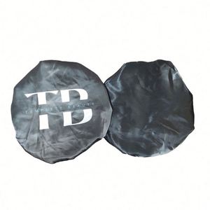 Bonnet de nuit personnalisable, bandeau, sac de rangement à cordon, logo personnalisé, bonnets noirs et colorés, et foulard en satin pour femmes - Product Image 4