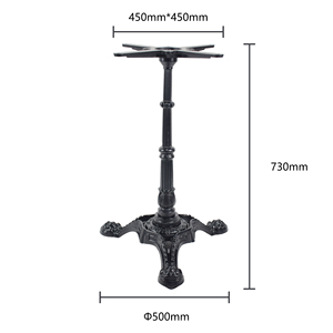 מתכת יצוק שולחן אוכל בסיס מתכת מסחרי רגליים ריהוט בית קפה מסעדה פלדה - Product Image 5