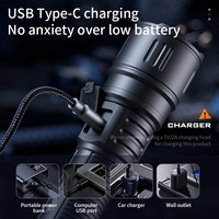 Lampe torche LED compacte SUPERFIRE X1 avec zoom, rechargeable par USB, lampe de poche ABS SOS 230M pour le camping et les situations d'urgence à domicile