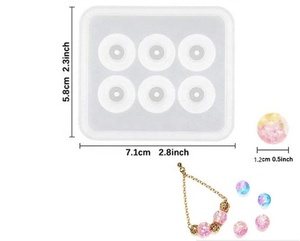 Molde de Silicona para Cuentas con Forma de Diamante Redondo, Cuadrado y Ovalado, con Orificio, para Pulseras, Pendientes, Molde de Resina para Joyería de Piedras Preciosas - Product Image 3