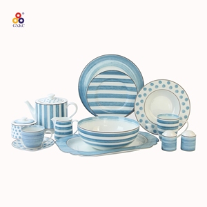 GXKC-Juego de <span class=keywords><strong>vajilla</strong></span> de porcelana Azul Real, nuevo hueso, 20 piezas - Product Image 6