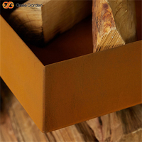 Cheminée d'extérieur autoportante en acier Corten durable, à bois, écologique, certifiée CE, avec rangement pour bûches, pour réchauffer la terrasse