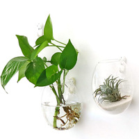 Mode tenture murale verre fleur Vase Terrarium mur réservoir de poissons Aquarium conteneur fleur planteur maison jardin décor écologique