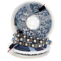 Lampu Strip LED RGB RGBW Addressable SMD5050 Kualitas Tinggi SK6812 WS2812B 30led 60led 144led Pcb Hitam Strip Fleksibel