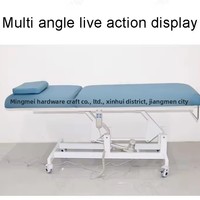 Table de massage électrique réglable pour salon de beauté, 2 moteurs, capacité de charge de 200 kg, appui-tête intégré, confortable, en cuir PVC et métal