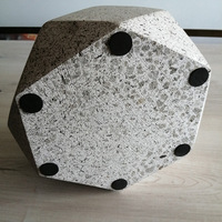 Hellgraue Geometrische Tischplatte Feuerschale Ventilationslose Outdoor-Zement Tragbare Bio-Ethanol Feuerstelle Moderne Runde Tisch-Feuerstelle