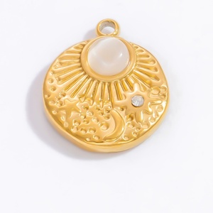 Accesorios de Joyería Hechos a Mano con Piedra Natural y Baño de Oro de 18K, Dijes de Moda de Acero Inoxidable para DIY - Product Image 3