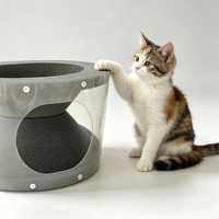 Grattoir à chat ovale noir, écologique, en carton ondulé, pour animaux de compagnie