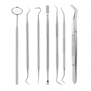 ชุดกระจกทันตกรรมสแตนเลสทันตแพทย์ทันตแพทย์เตรียมชุดเครื่องมือ Probe ชุดดูแลฟันเครื่องมือแหนบจอบเคียว Scaler - Product Image 1
